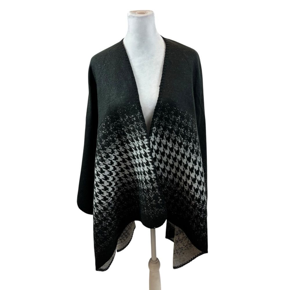 Ladies Apt. 9 Ombré Herringbone‎ Open Front Poncho Cardigan One Size